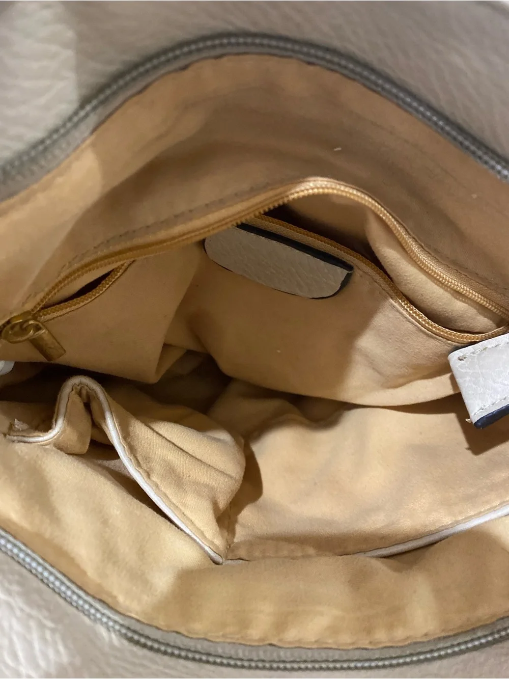 Michael Kors Beige Crossbody Messenger Shoulder Bag with Gold-Tone Logo
